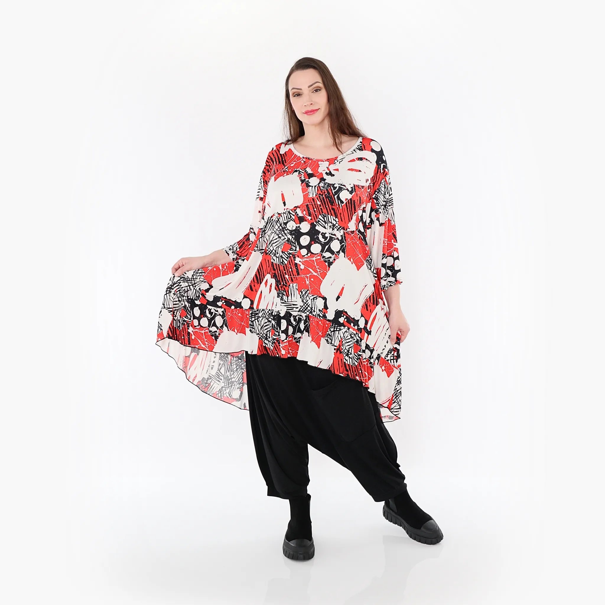 AKH Fashion Shirt 6837 Whisper, Rot/Weiß/Schwarz