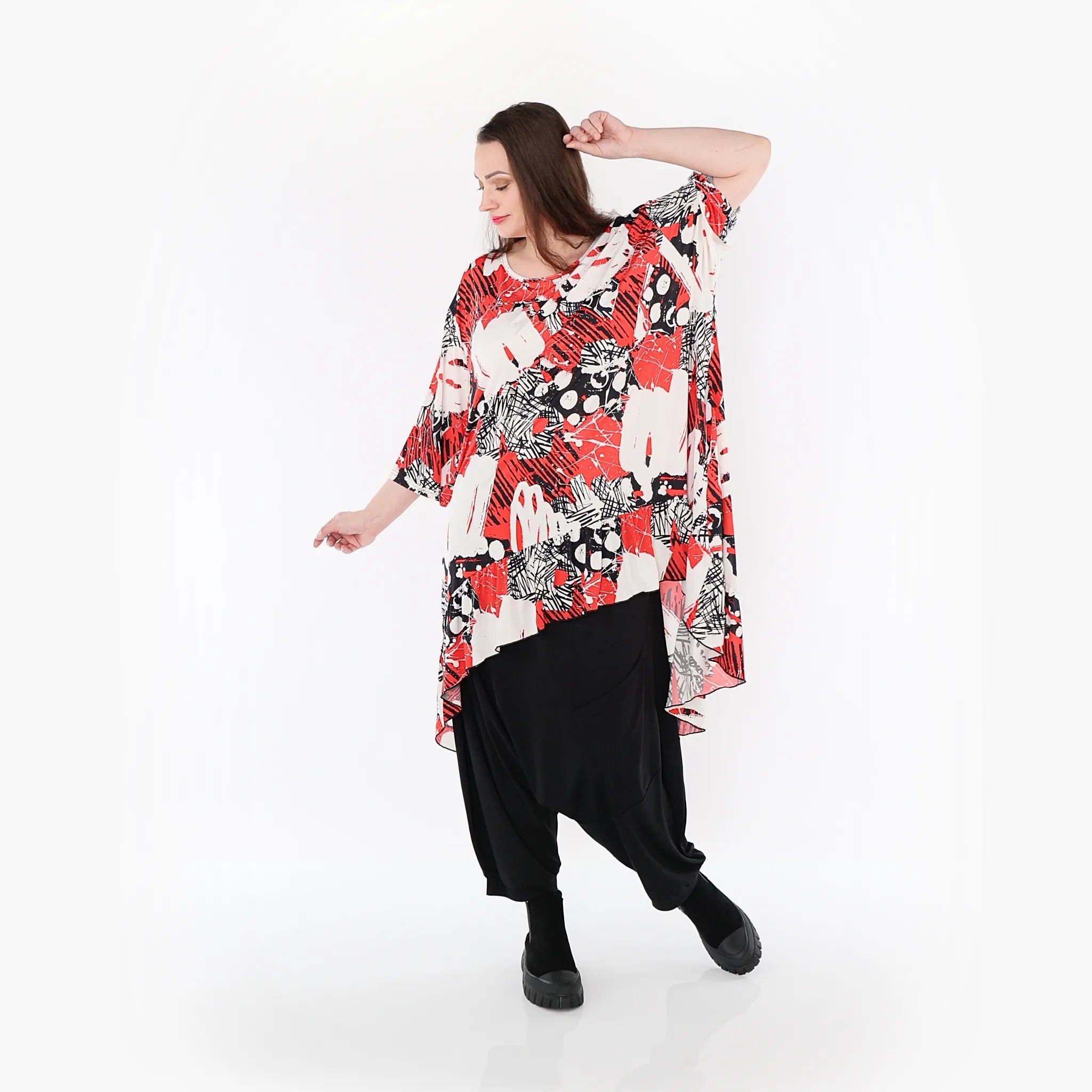 AKH Fashion Shirt 6837 Whisper, Rot/Weiß/Schwarz