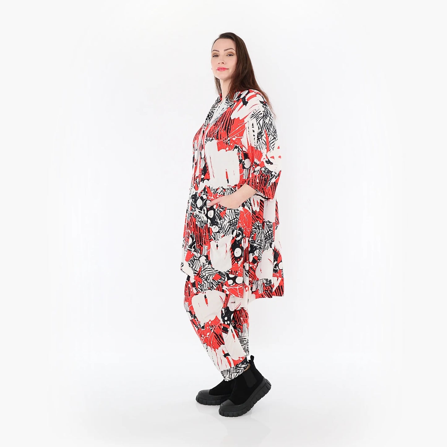 AKH Fashion 6970 Jacke, Rot-Weiß-Schwarz