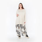 AKH Fashion 8069 Trousers, Beige-White-Black