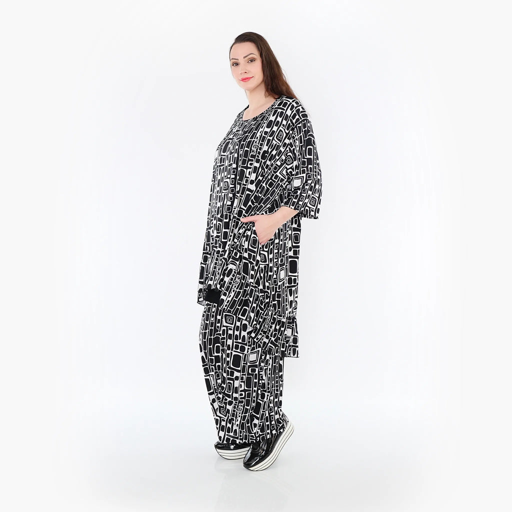 AKH Fashion Shirt 6837 Midnight, Schwarz/Weiß