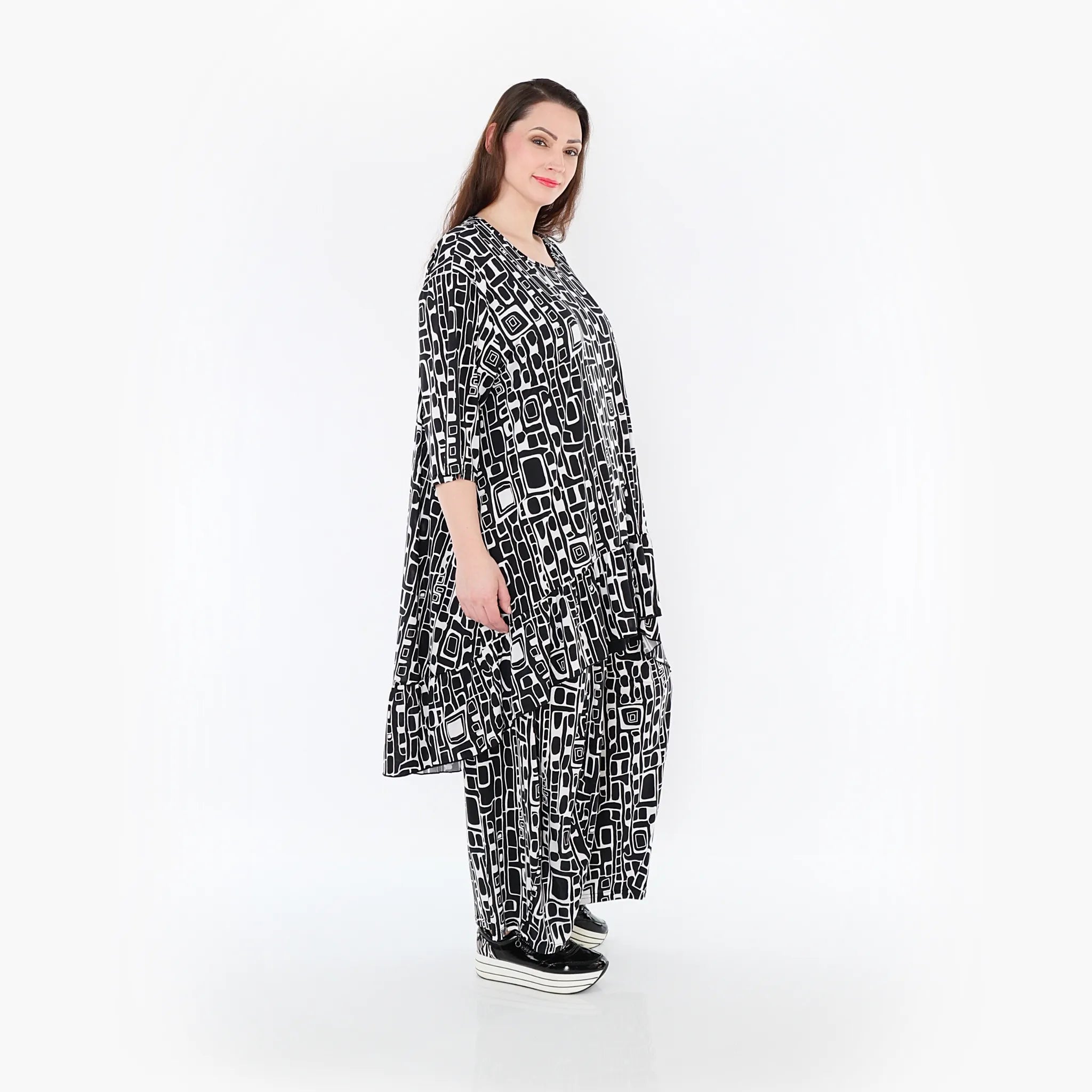 AKH Fashion Shirt 6837 Midnight, Schwarz/Weiß