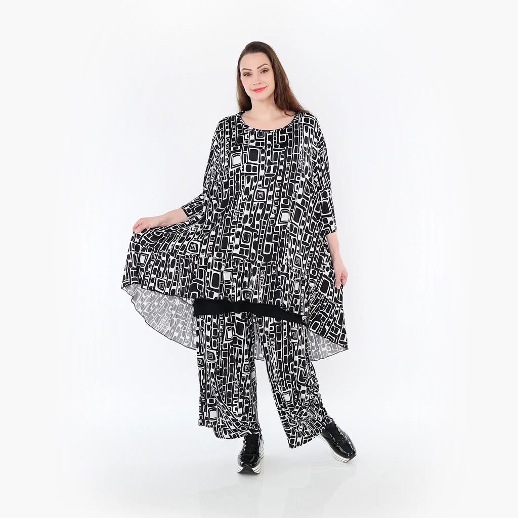 AKH Fashion Shirt 6837 Midnight, Schwarz/Weiß