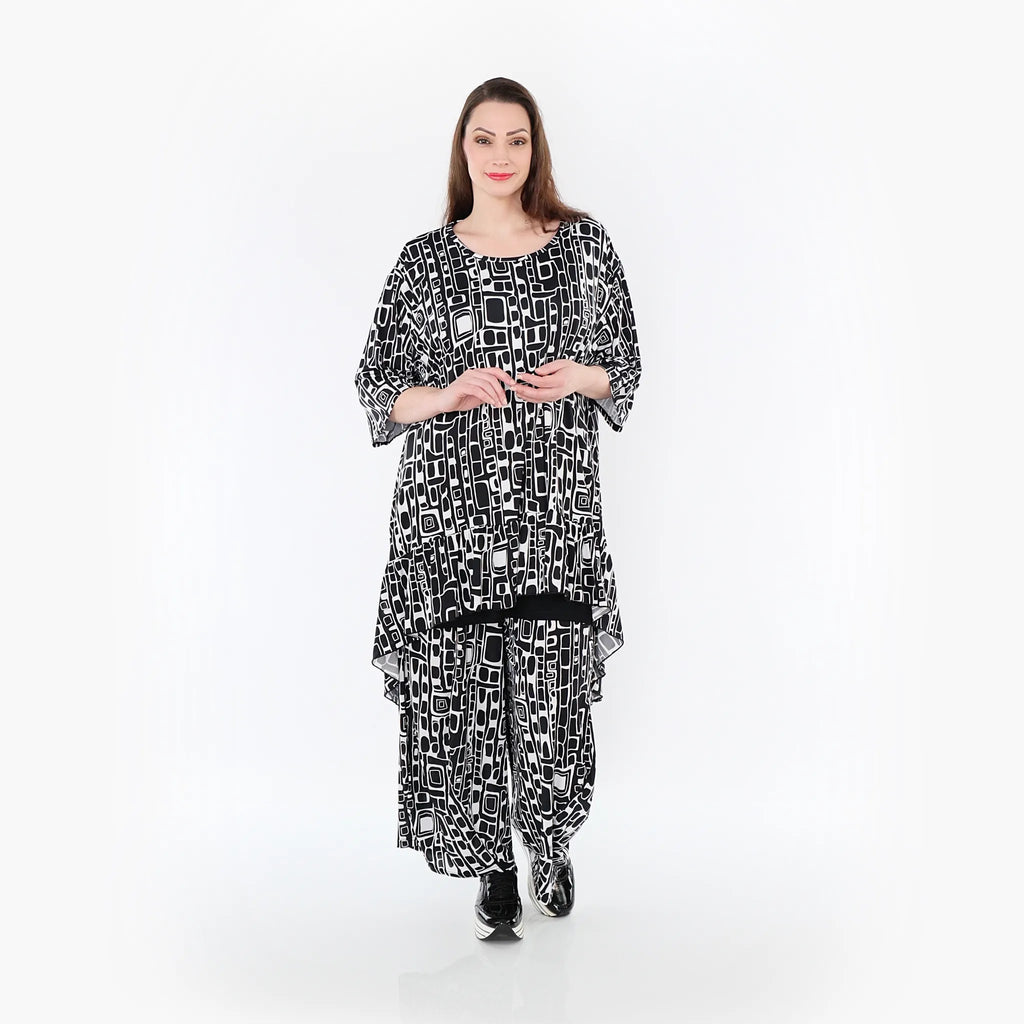 AKH Fashion Shirt 6837 Midnight, Schwarz/Weiß
