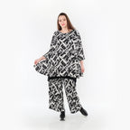 Chemise grande taille AKH Fashion 1892, noire et blanche