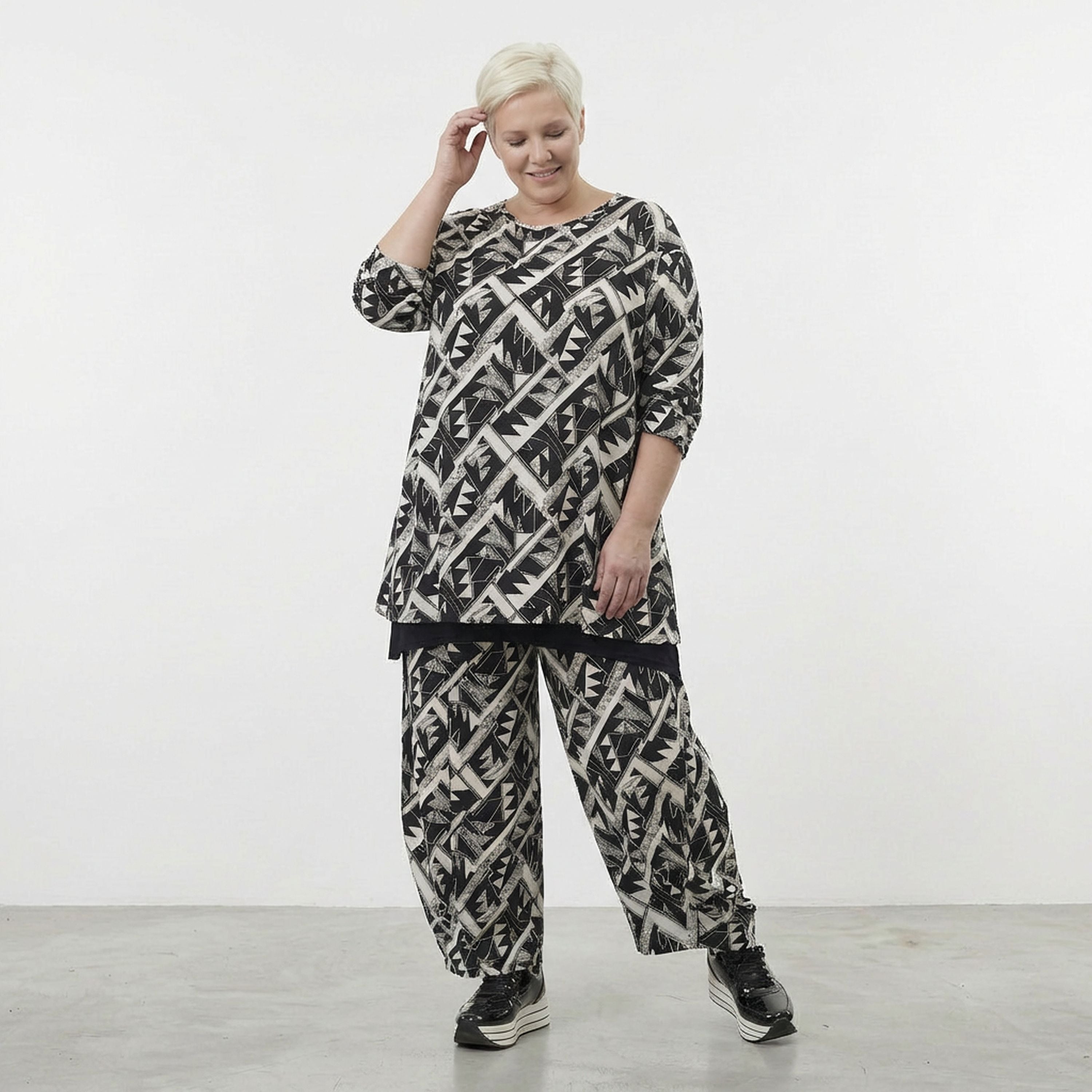 AKH Fashion Shirt 1892 Ripple, Schwarz/Weiß