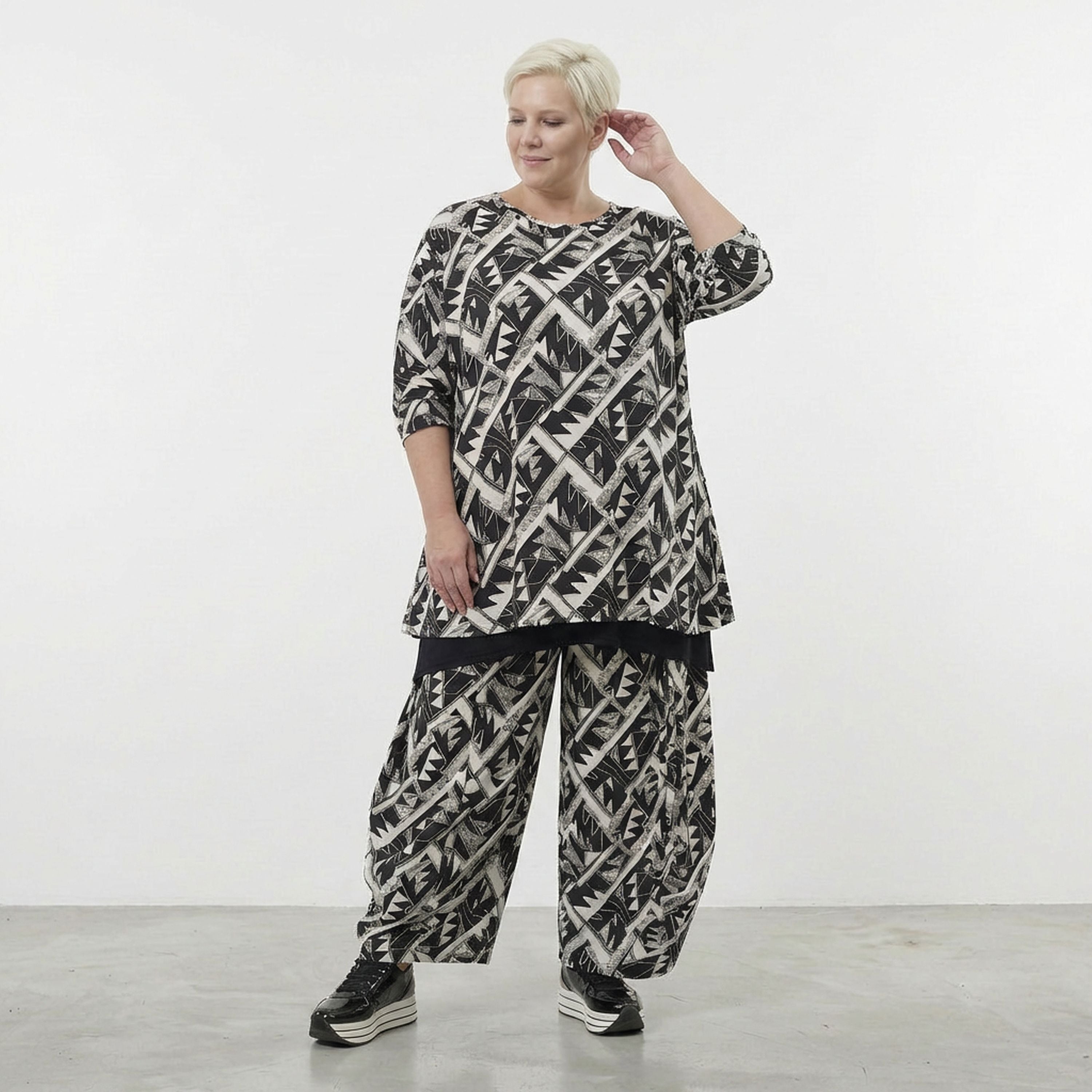 AKH Fashion Shirt 1892 Ripple, Schwarz/Weiß
