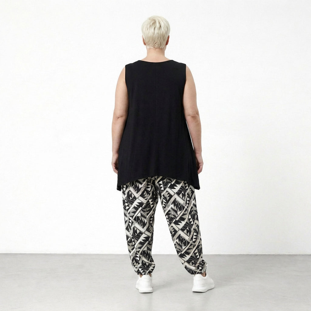 AKH Fashion 6813 Trousers, Black and White