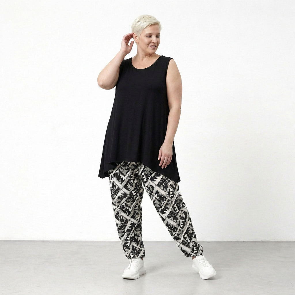 AKH Fashion 6813 Trousers, Black and White