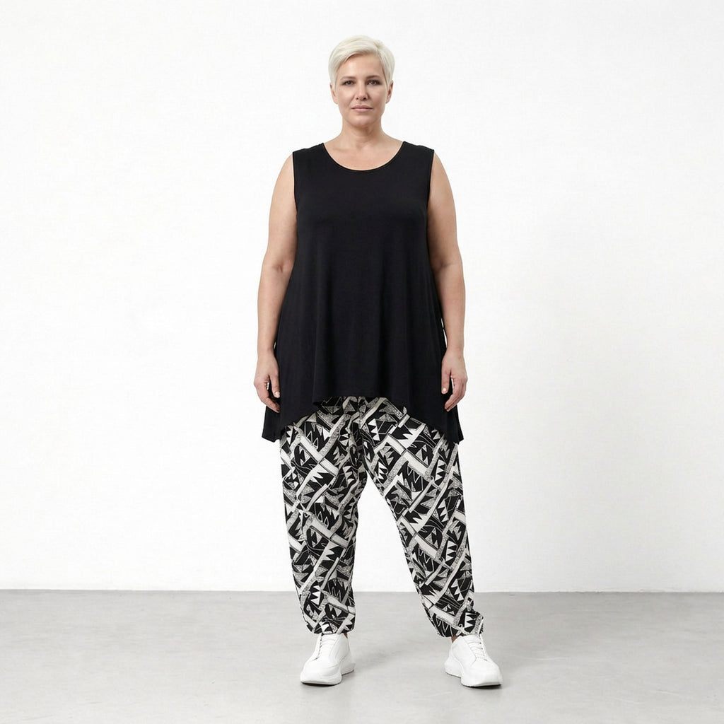 AKH Fashion 6813 Trousers, Black and White