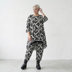 AKH Fashion 6837 Big Shirt, Black and White
