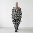 AKH Fashion 6837 Big Shirt, Black and White