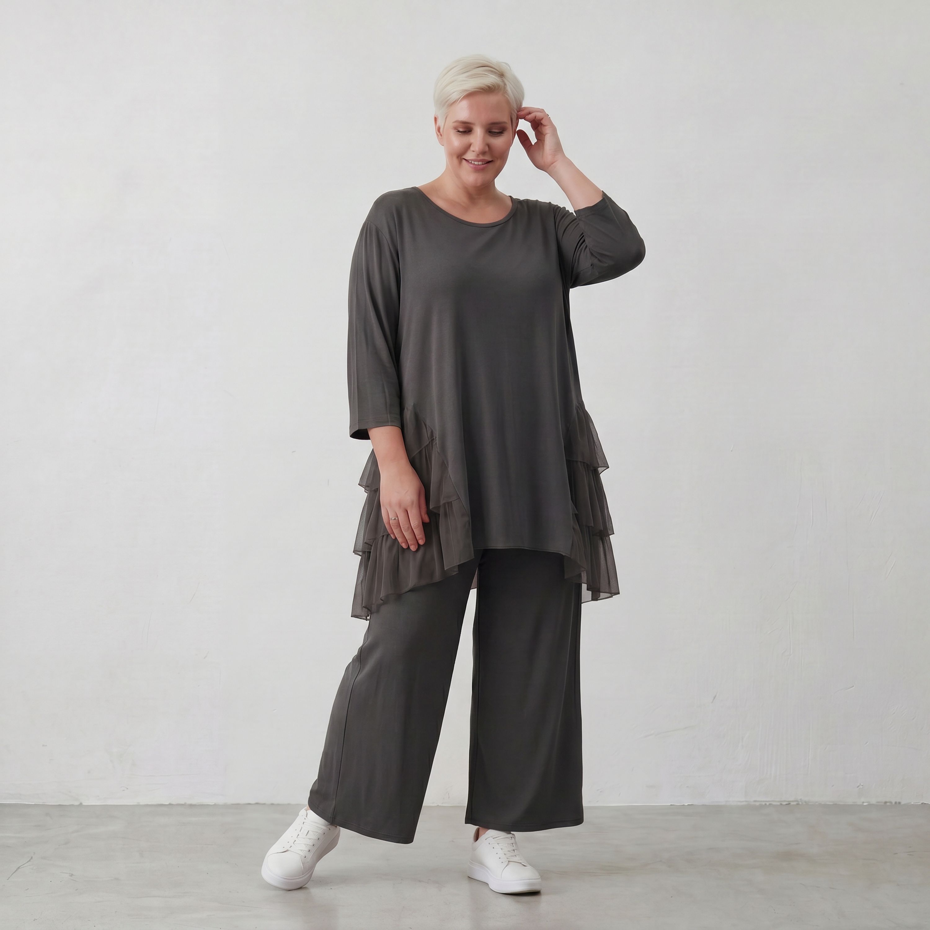 AKH Fashion Shirt 6862 Priya, Schwarz