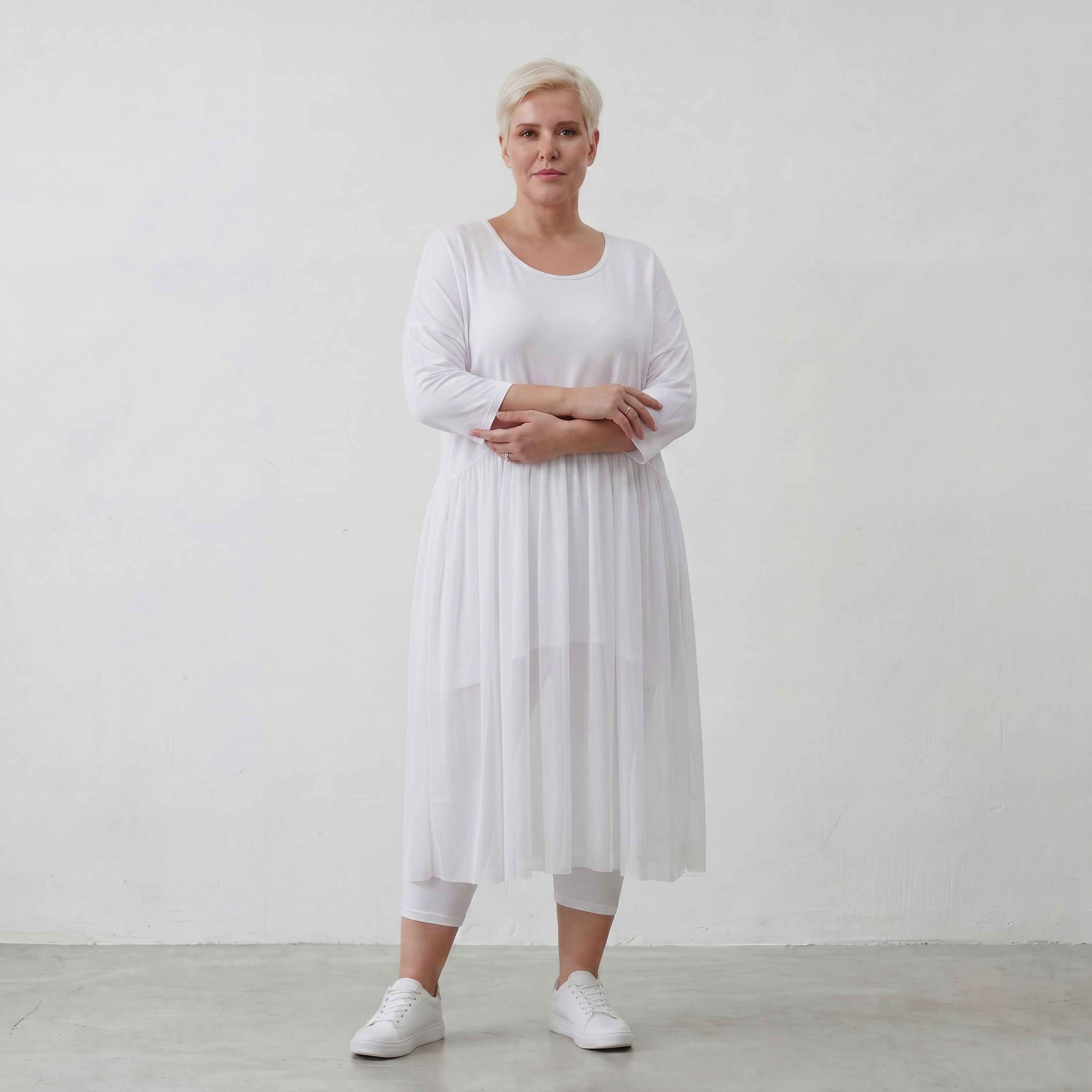 Robe AKH Fashion 7046, blanche