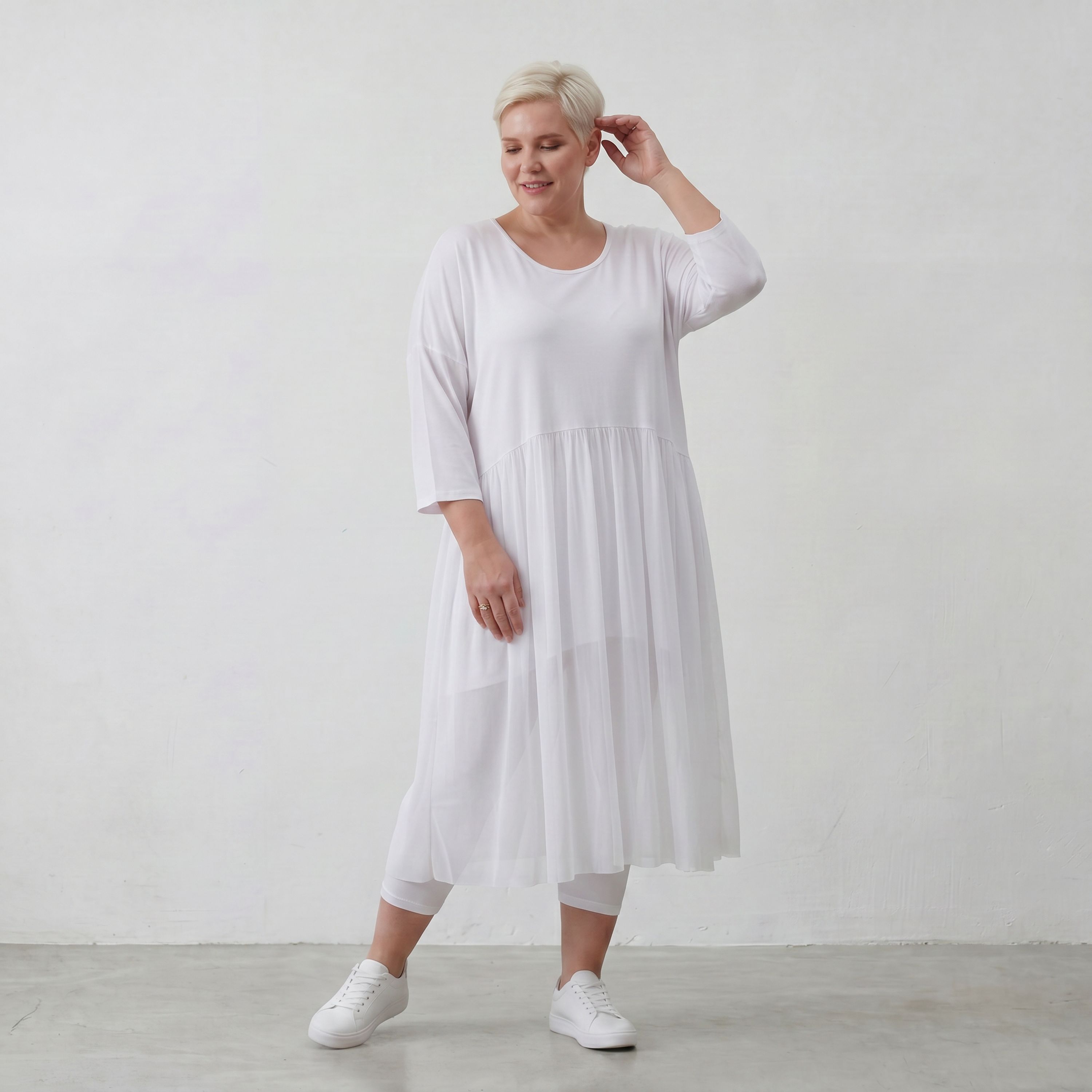 Robe AKH Fashion 7046, blanche