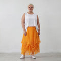 AKH Fashion 7049 Skirt, Orange