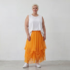 AKH Fashion 7049 Skirt, Orange