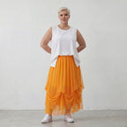 AKH Fashion 7049 Skirt, Orange
