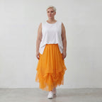 AKH Fashion 7049 Skirt, Orange