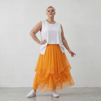 AKH Fashion 7049 Skirt, Orange