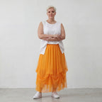 AKH Fashion 7049 Skirt, Orange