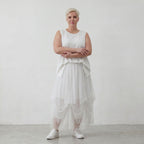 AKH Fashion 7049 Skirt, White