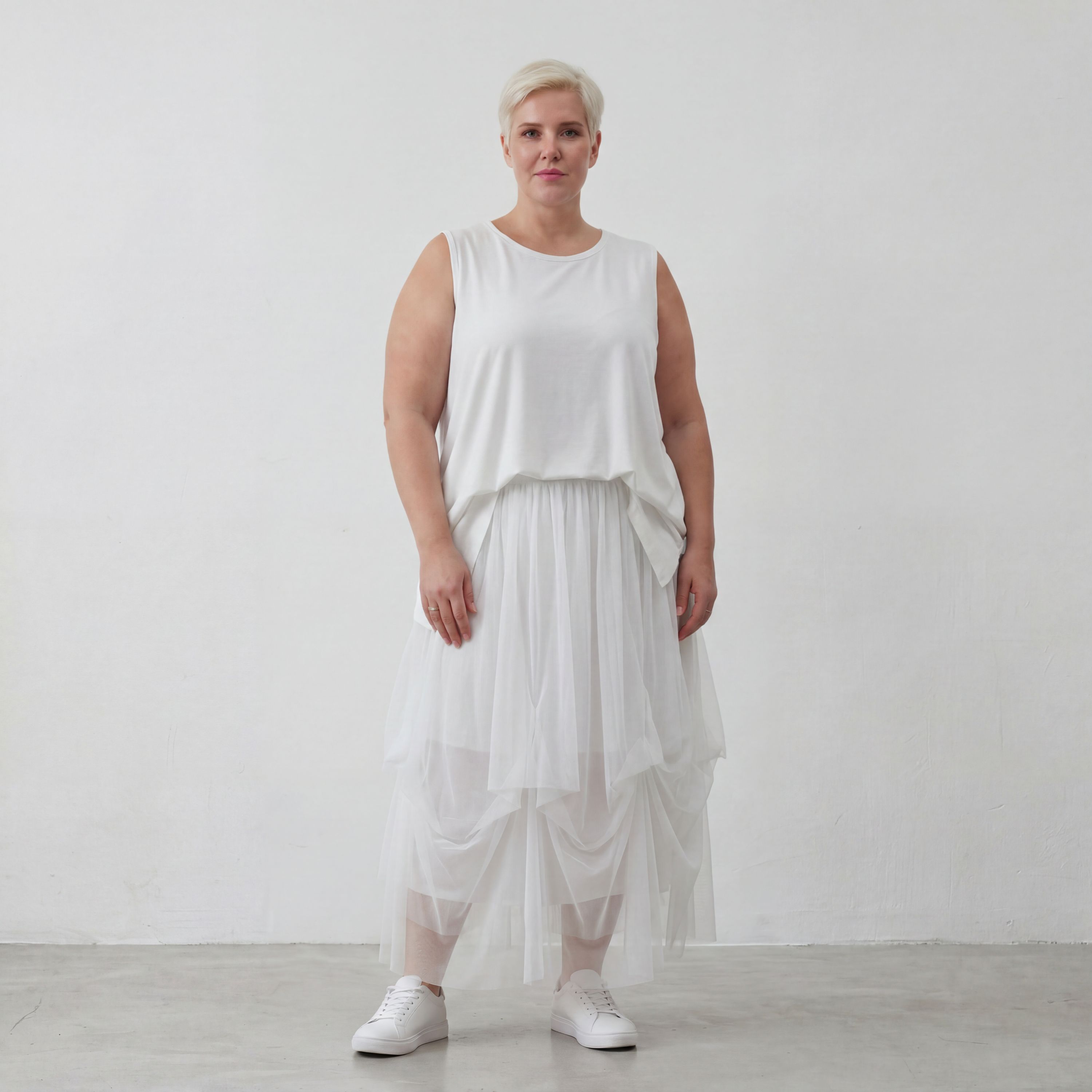 AKH Fashion 7049 Skirt, White