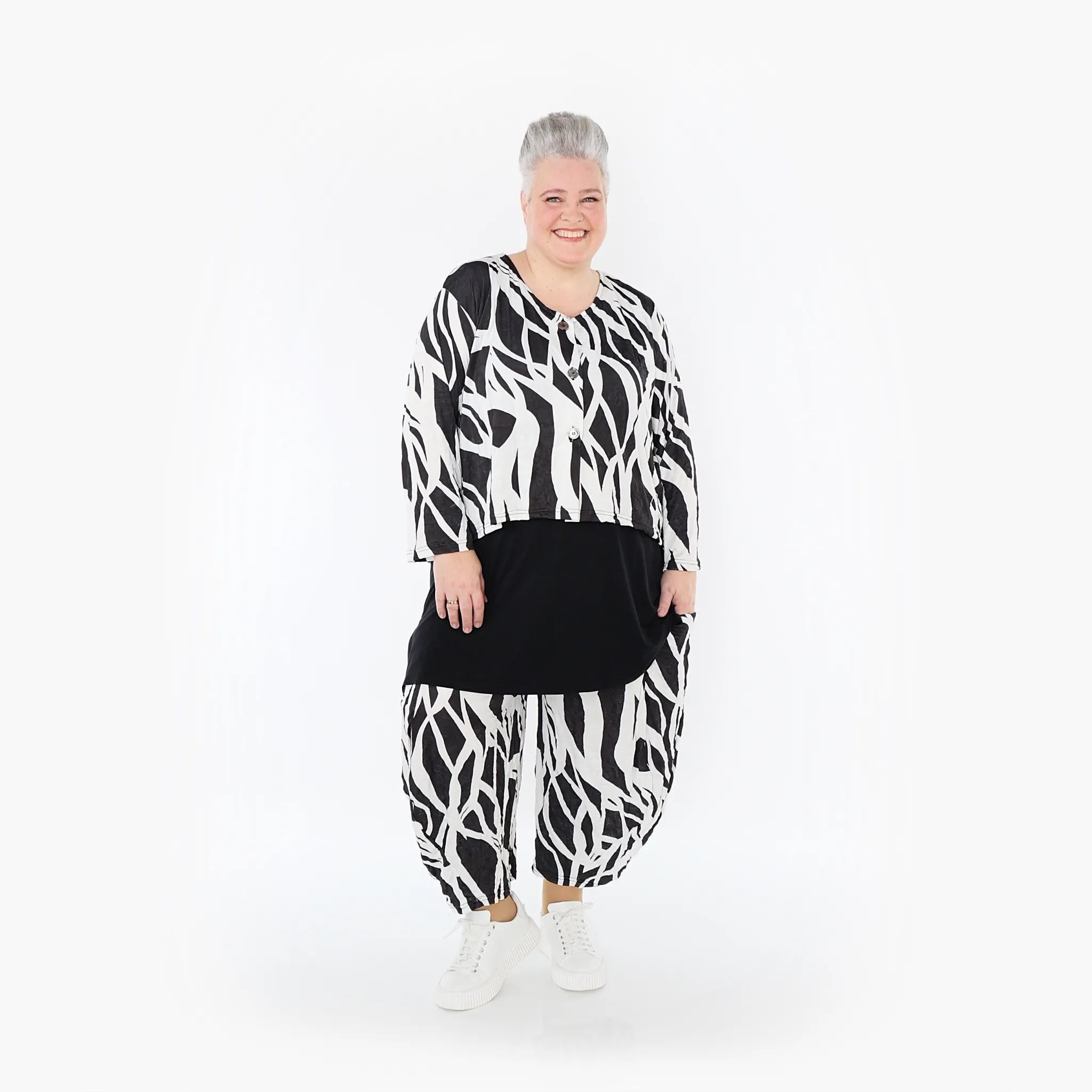 AKH Fashion Jacke 130 Adora, Schwarz/Weiß