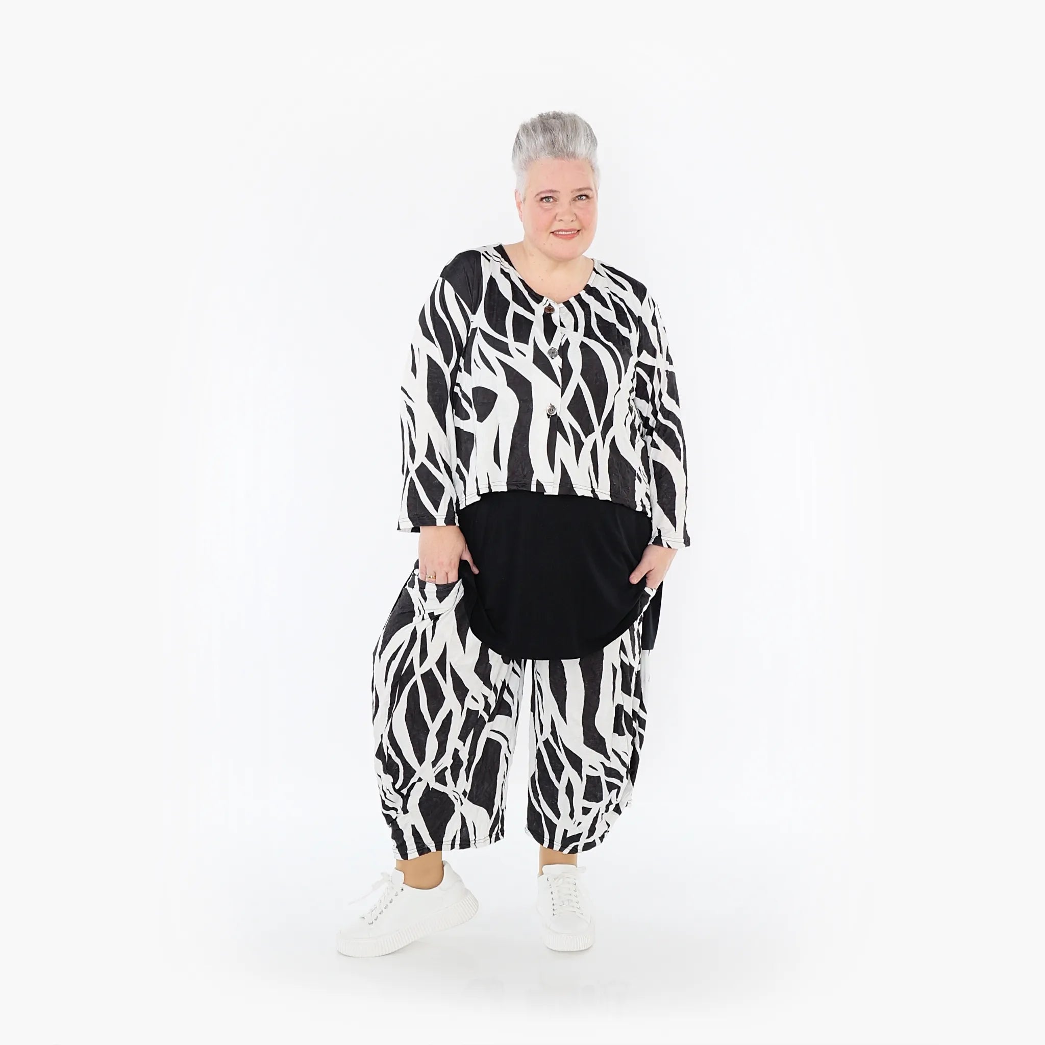 AKH Fashion Jacke 130 Adora, Schwarz/Weiß