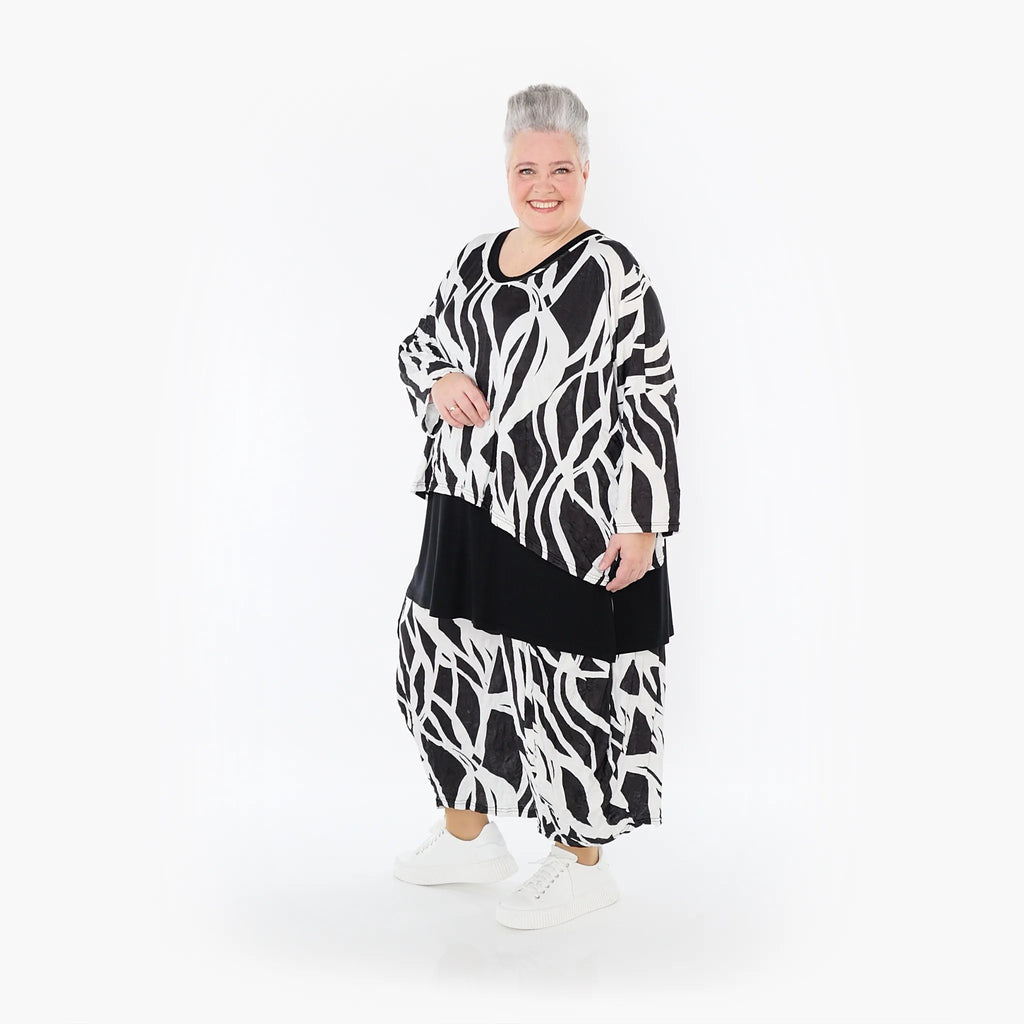 AKH Fashion 3018 Big Shirt, Black and White