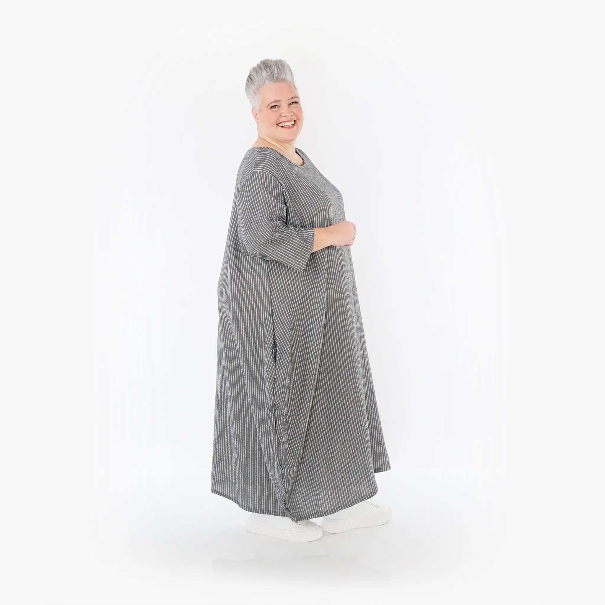 AKH Fashion Kleid 1926 Carly, Grau/Weiß