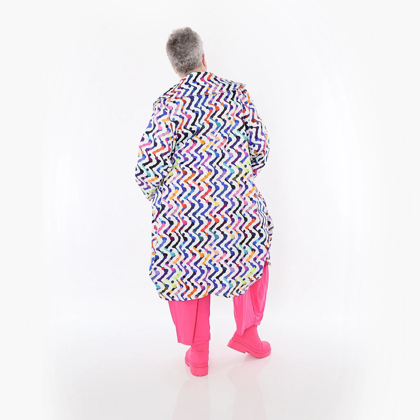 AKH Fashion 6928 Mantel, Weiß-Multicolor