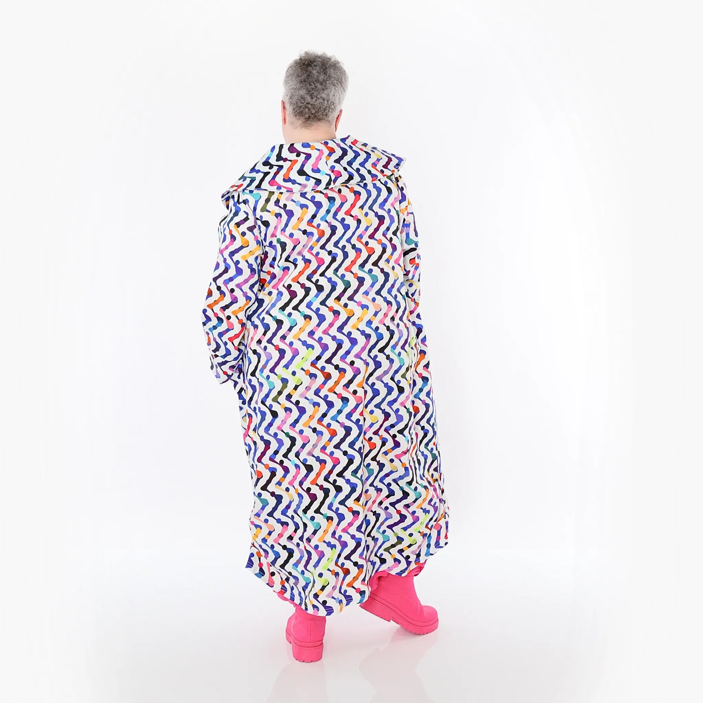 AKH Fashion 7550 Mantel, Weiß-Multicolor