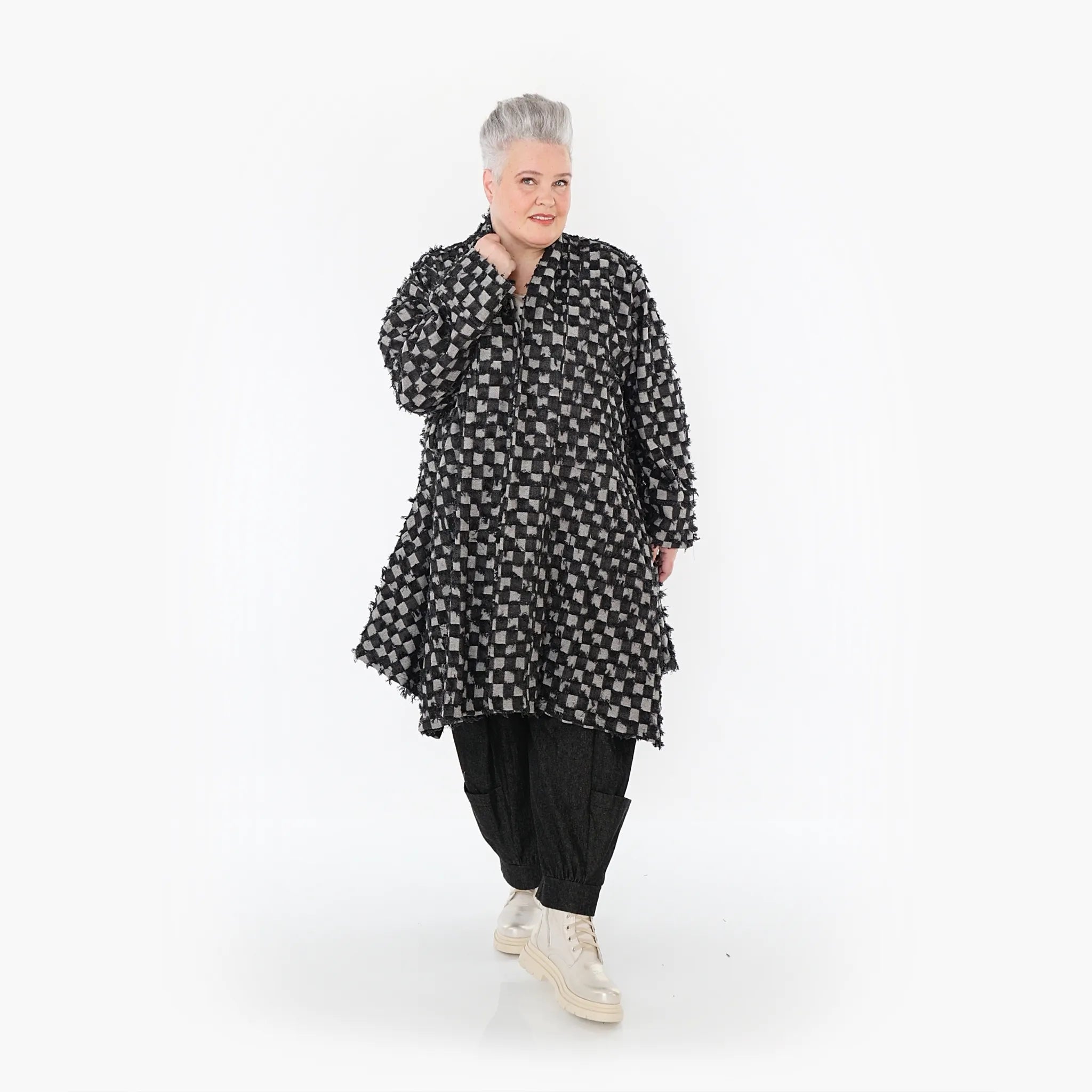 AKH Fashion Cardigan 7040 PureRebel, Schwarz/Grau