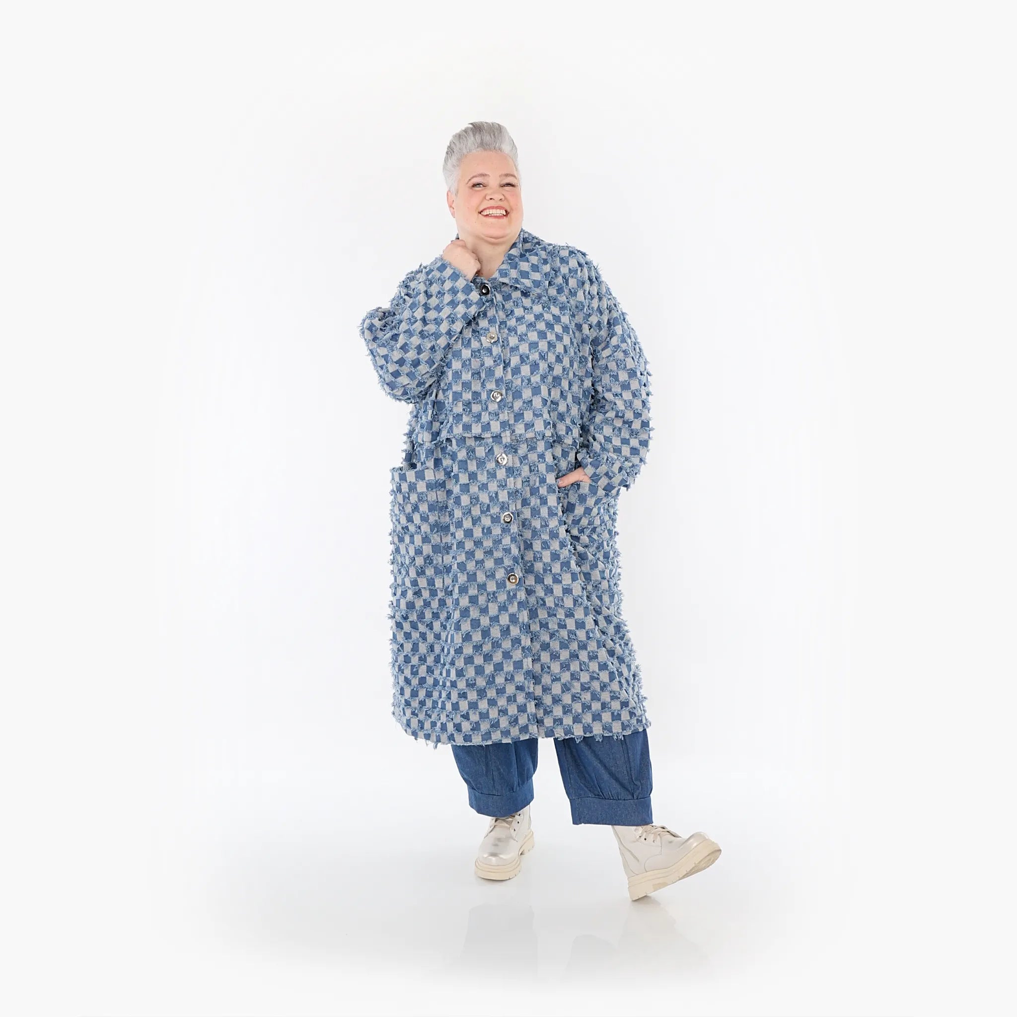 AKH Fashion Mantel 7041 PureRebel, Jeansblau/Grau