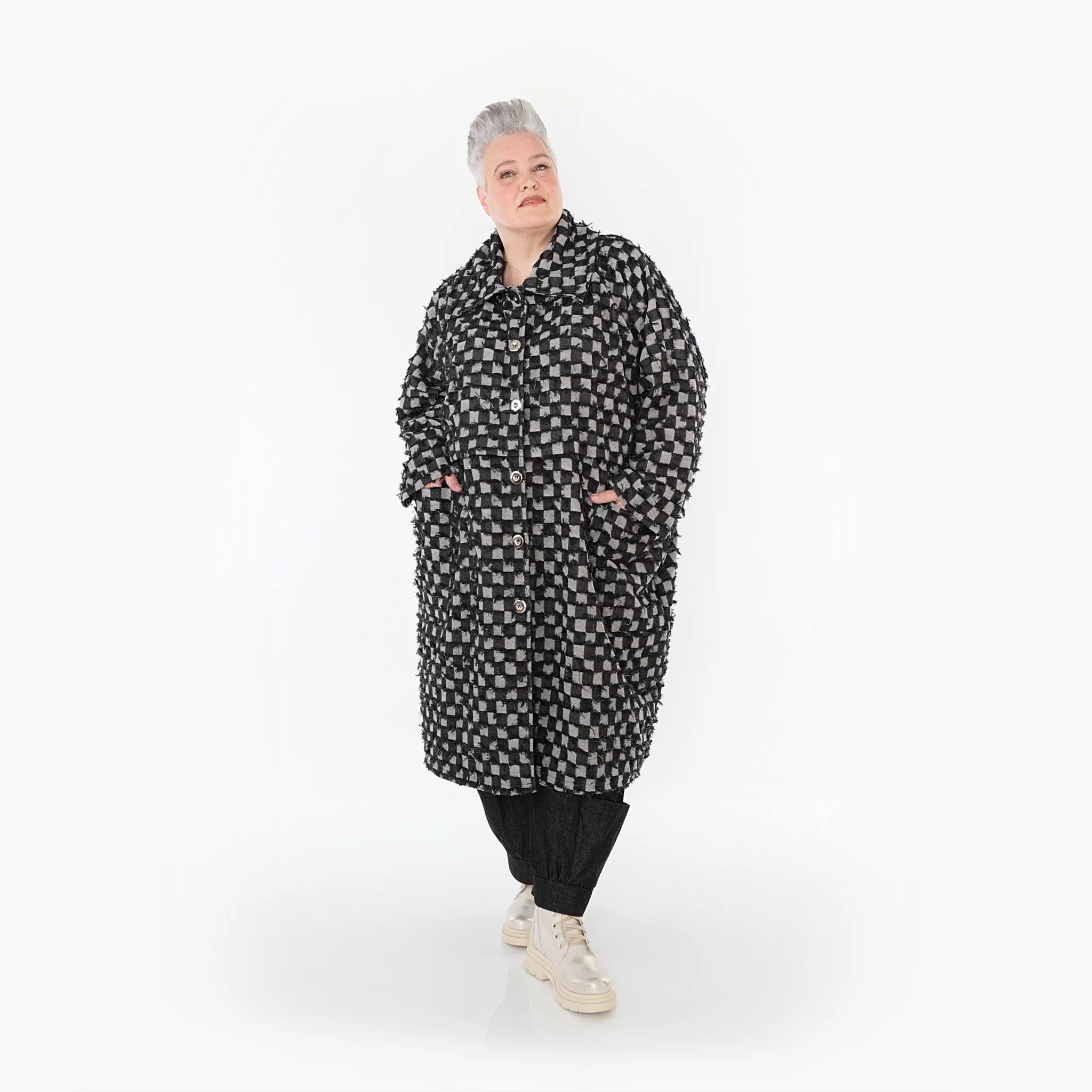 AKH Fashion Mantel 7041 PureRebel, Schwarz/Grau
