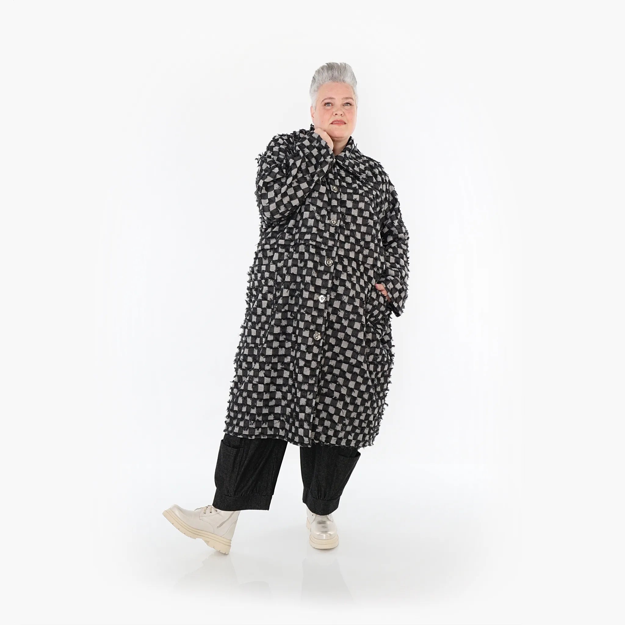 AKH Fashion Mantel 7041 PureRebel, Schwarz/Grau