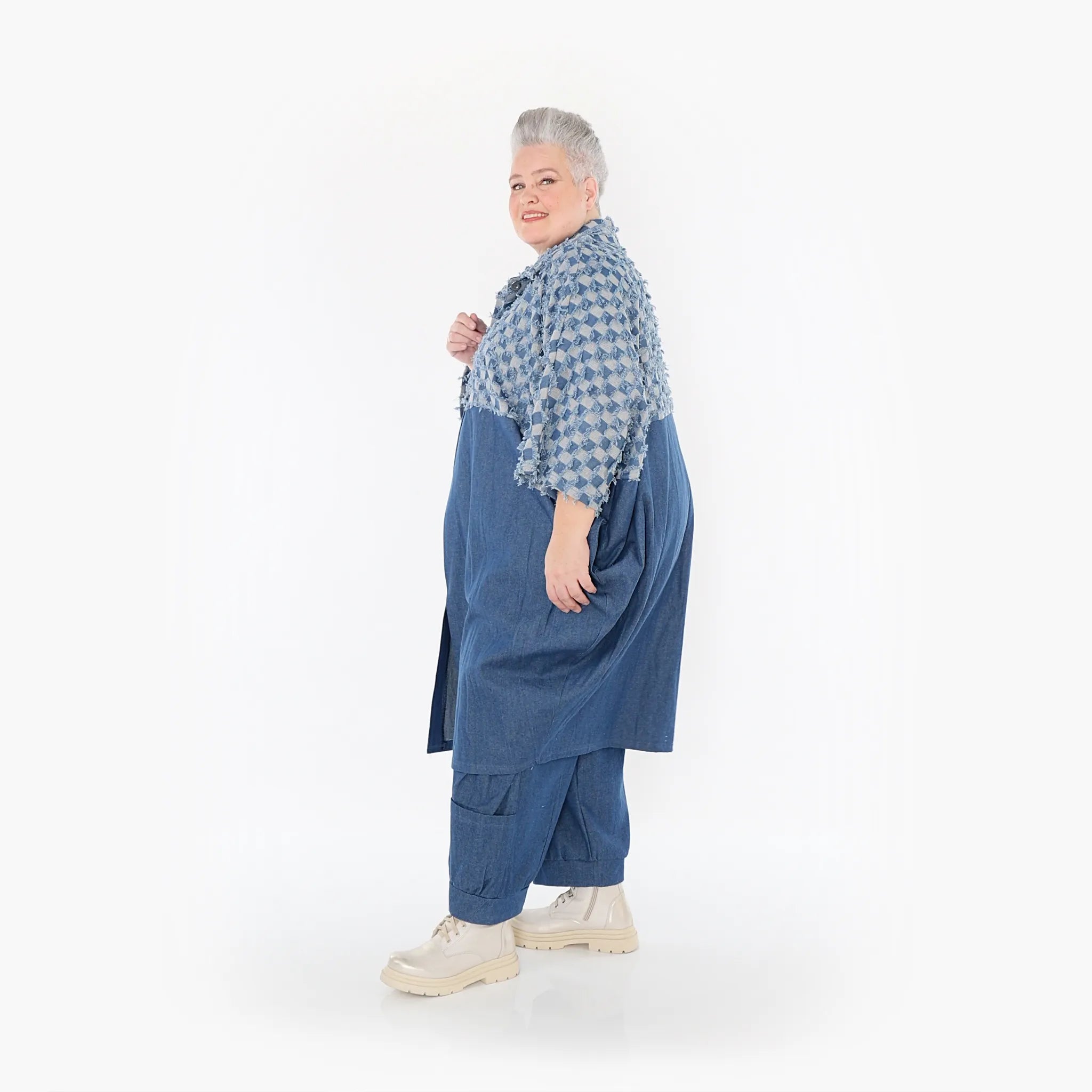 AKH Fashion Mantel 7055 PureRebel, Jeansblau/Grau