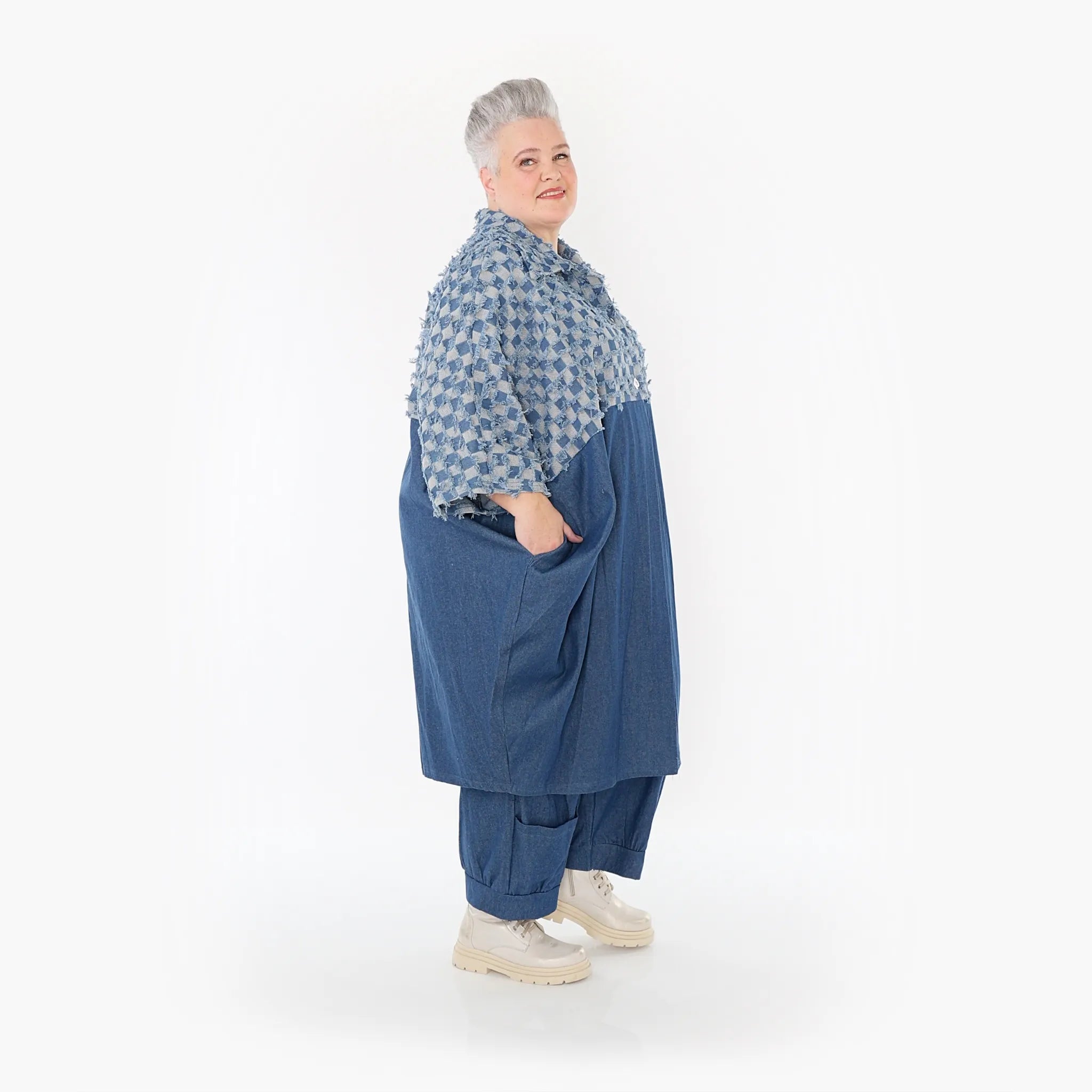 AKH Fashion Mantel 7055 PureRebel, Jeansblau/Grau