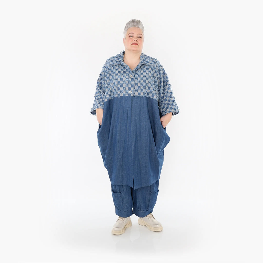 AKH Fashion Mantel 7055 PureRebel, Jeansblau/Grau