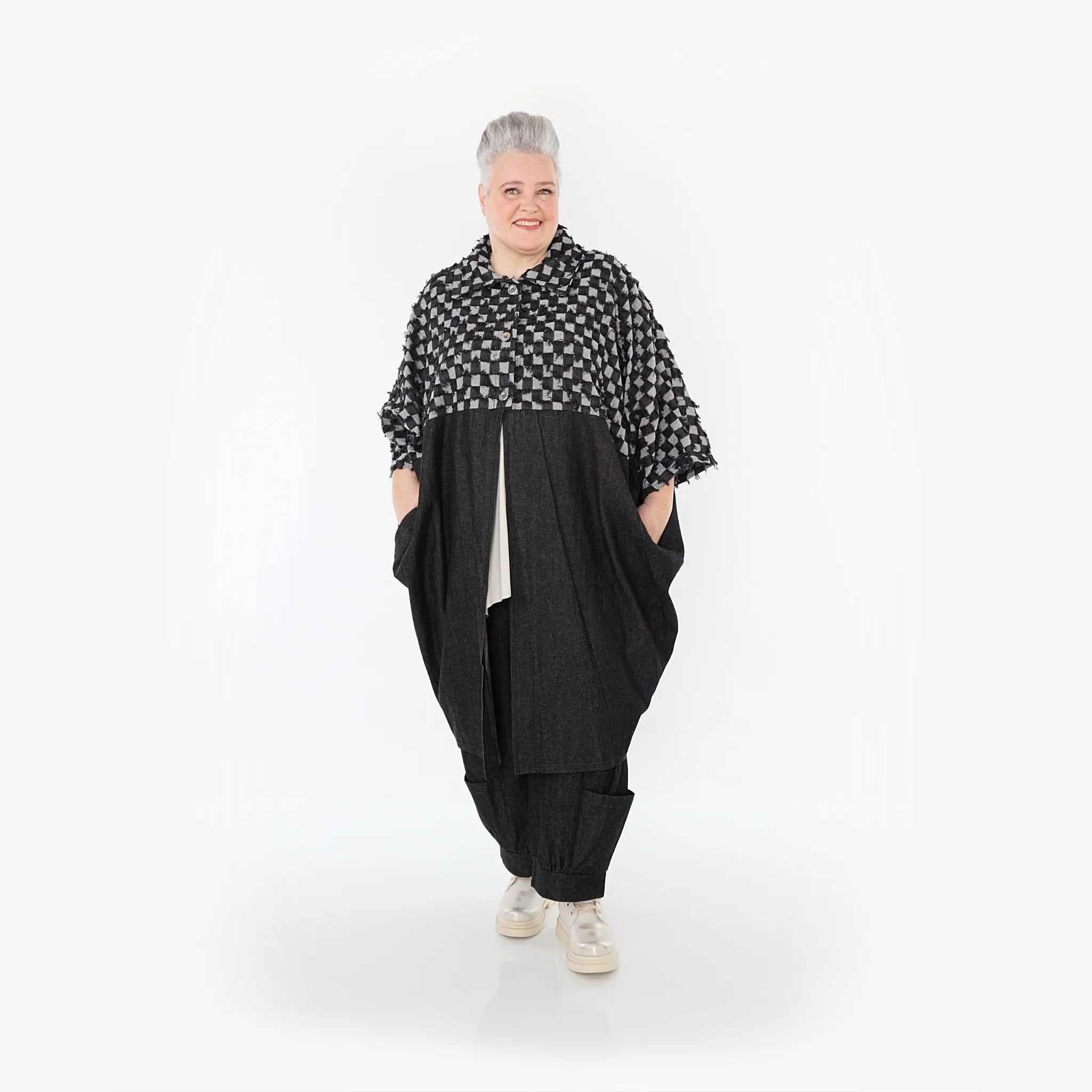 AKH Fashion Mantel 7055 PureRebel, Schwarz/Grau