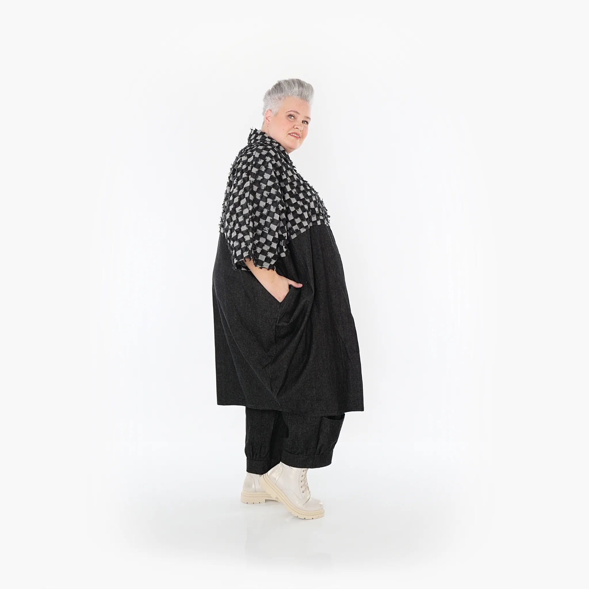 AKH Fashion Mantel 7055 PureRebel, Schwarz/Grau