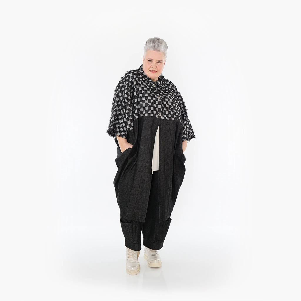 AKH Fashion Mantel 7055 PureRebel, Schwarz/Grau