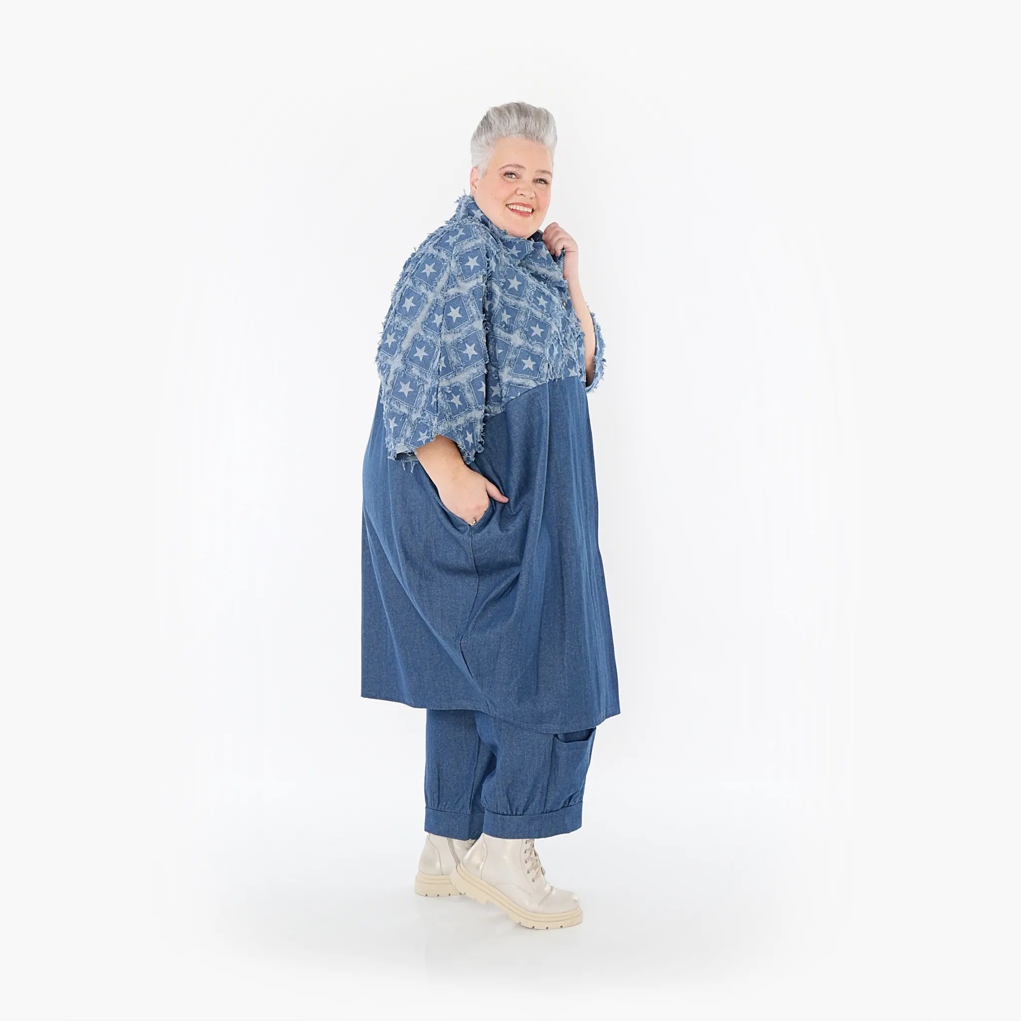AKH Fashion Mantel 7055 DreamStar, Jeansblau/Grau