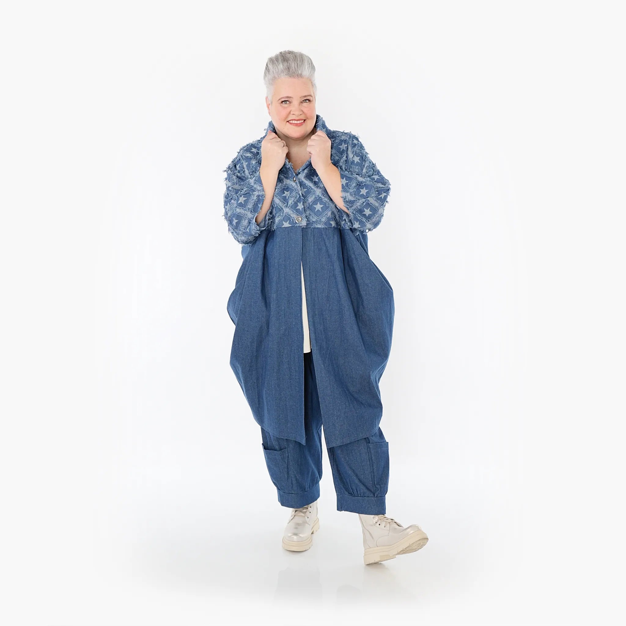 AKH Fashion Mantel 7055 DreamStar, Jeansblau/Grau