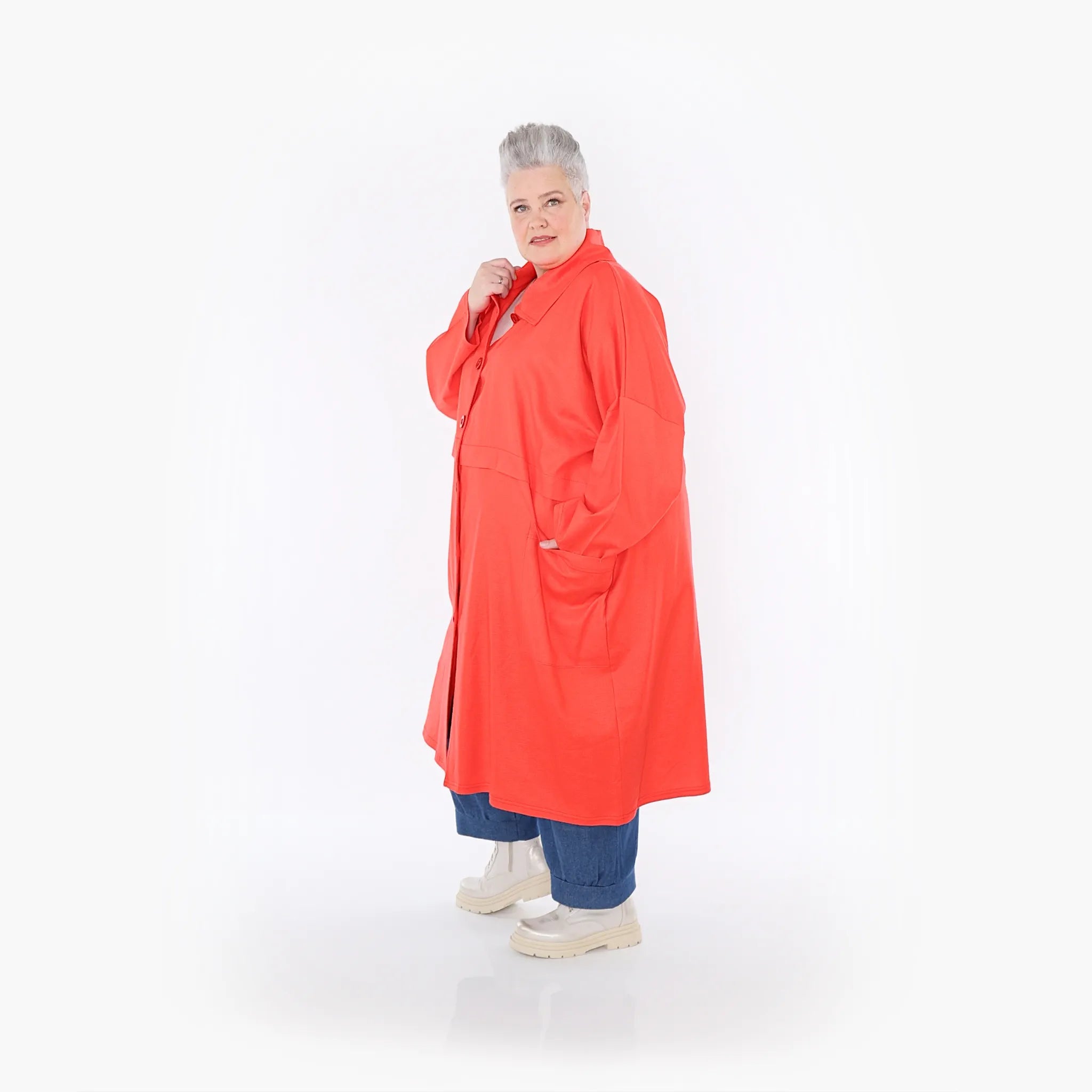 Manteau AKH Fashion 7041, rouge