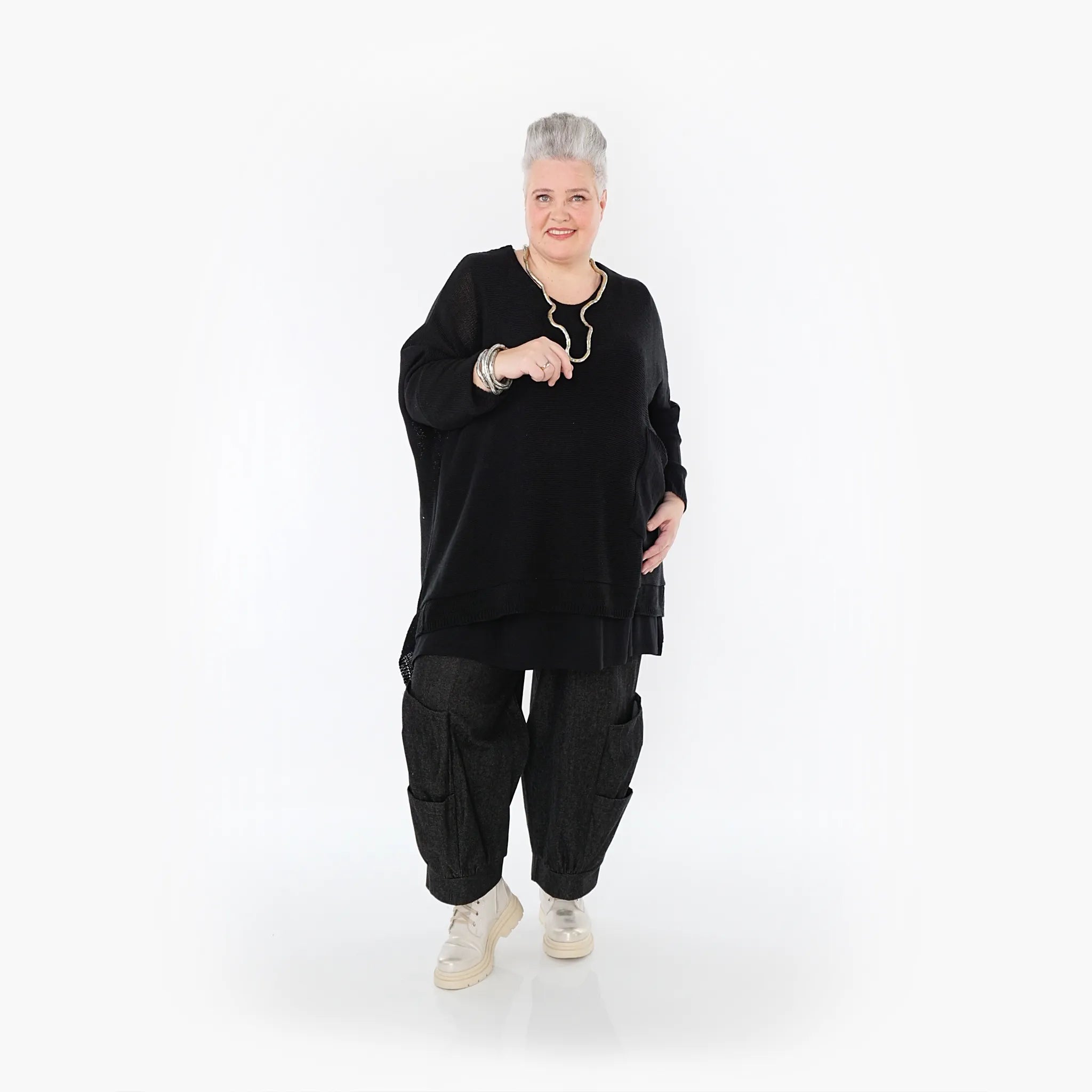 AKH Fashion Shirt 2307 Strick, Schwarz