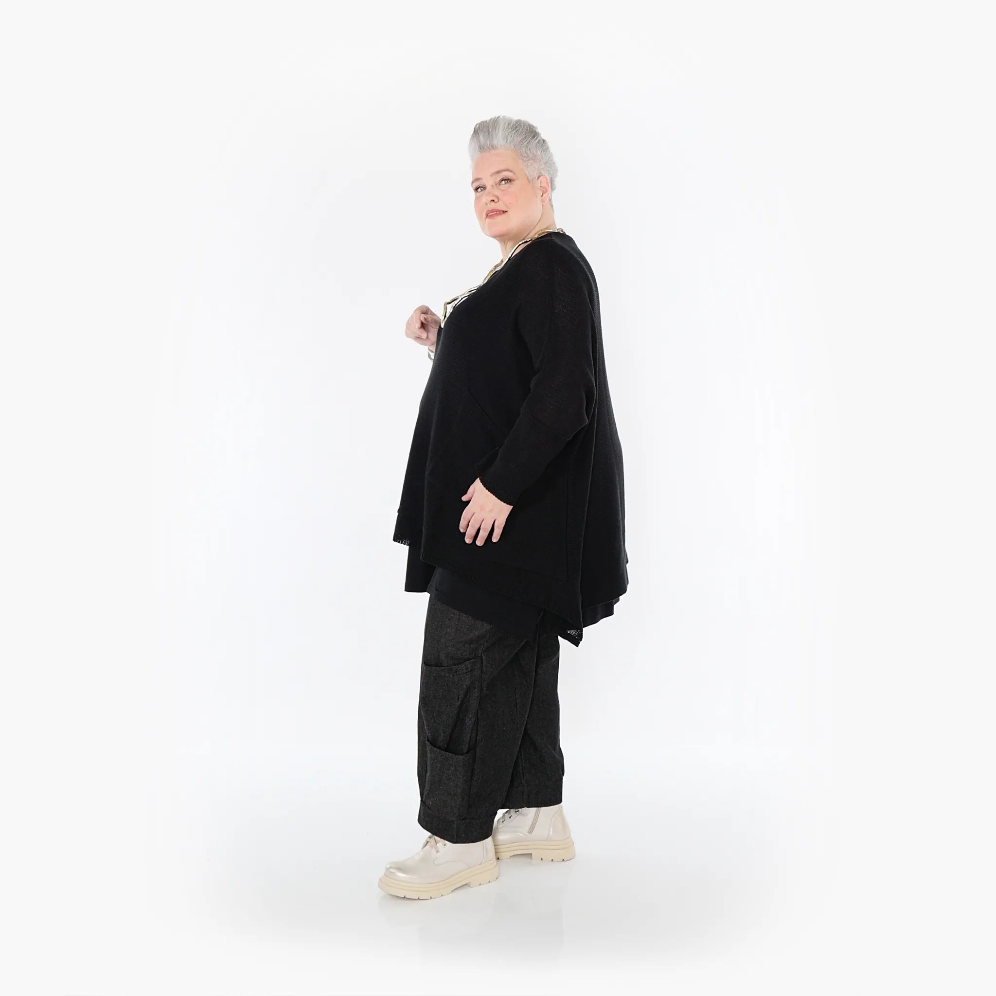 AKH Fashion Shirt 2307 Strick, Schwarz