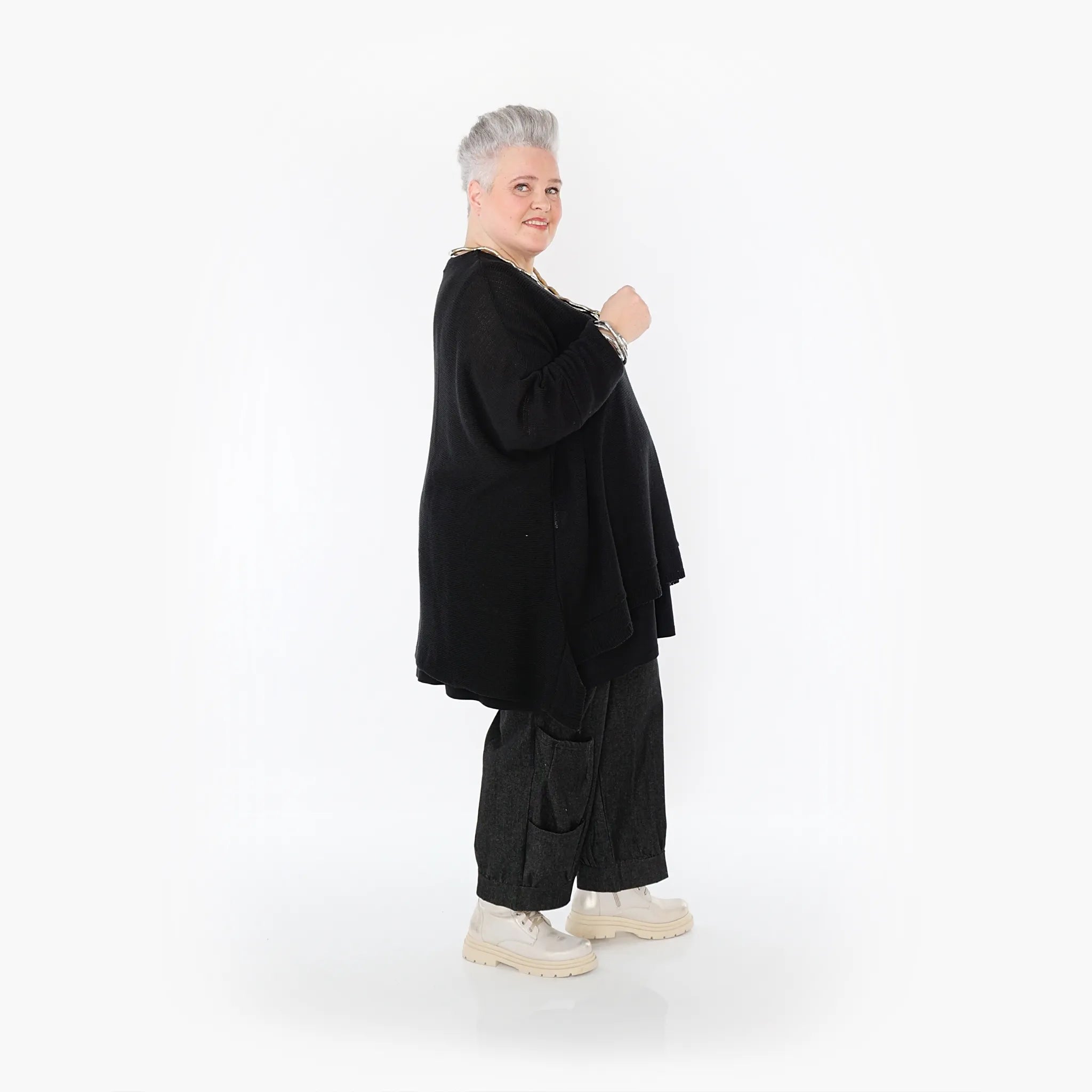 AKH Fashion Shirt 2307 Strick, Schwarz