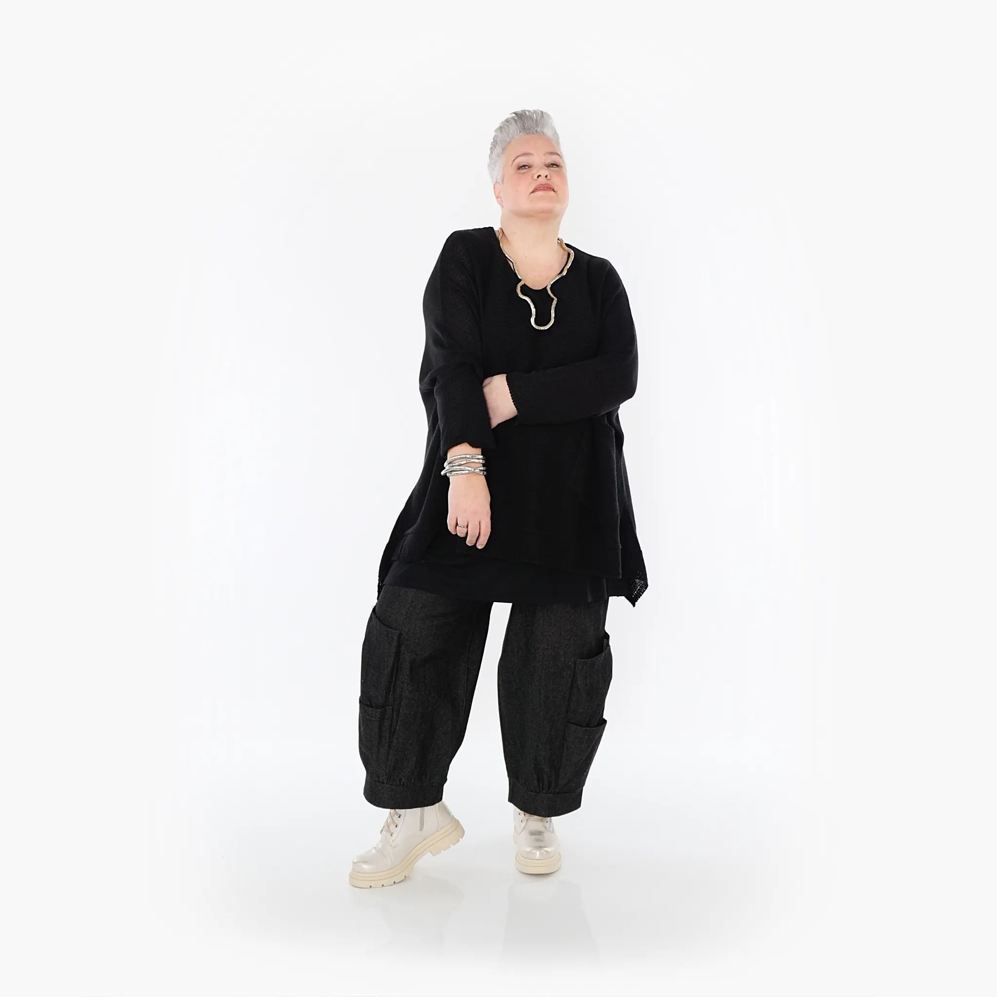 AKH Fashion Shirt 2307 Strick, Schwarz